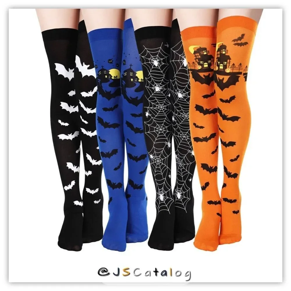 Spandex Striped Halloween Cosplay ThighHighs Stockings Socks OSFM